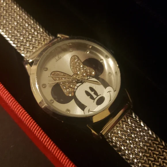 Silver Disney Minnie Mouse Watch w/ Earrings Minnie Mouse Icon Earrings by Arribas - Domed | Disney Store main image 3